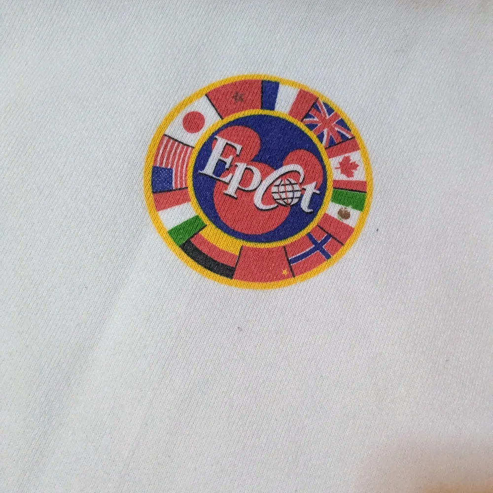 Vintage Epcot Center Walt Disney World Sweatshirt, White Unisex Large Retro 80's - Picture 8 of 9